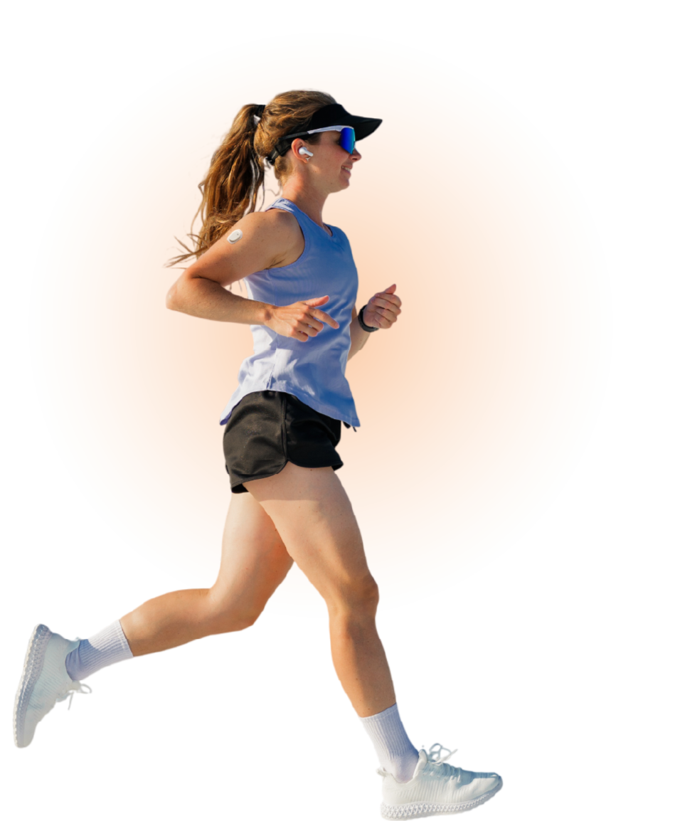 Athlete running with the Instara-L1 sensor